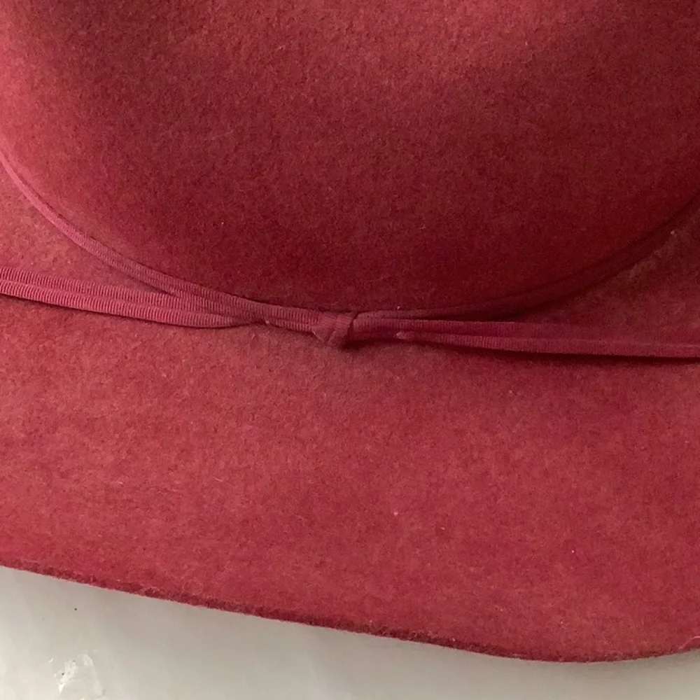 Vintage American Hat Co. Merlot Long Oval Western Hat Maxi Felt Pure Wool Size 7 - Picture 5 of 11